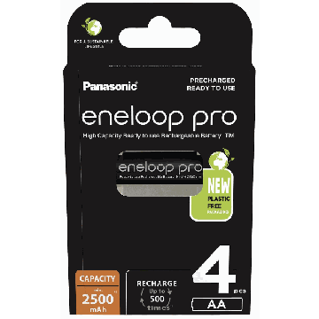 Uzlādējami akumulatori Panasonic ENELOOP Pro BK-3HCDE/4BE, 4 gab