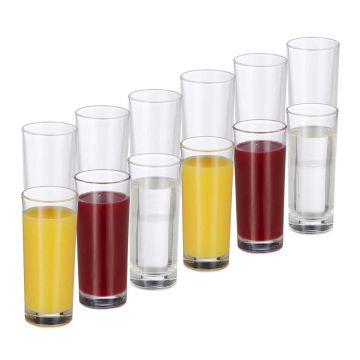 Longdrink glāzes Relaxdays 10023421.0, 12 gab, 6 × 15 × 6 cm