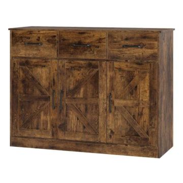 Sideboard, 3 drawers, 2 cabinets, Brown, 108 × 81 × 38 cm
