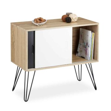 Bufetes skapis Relaxdays 10020348.0, 2 bīdāmas durvis, 80 × 70 × 40 cm