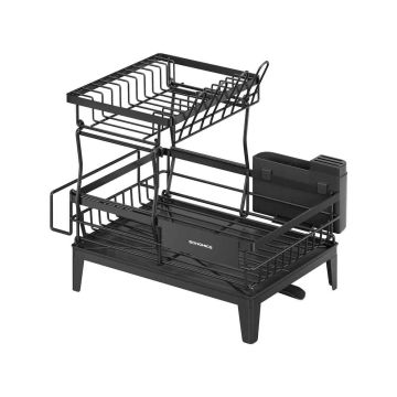 SONGMICS dish dryer, 2-tier, Black, 31 × 42 × 36.5 cm