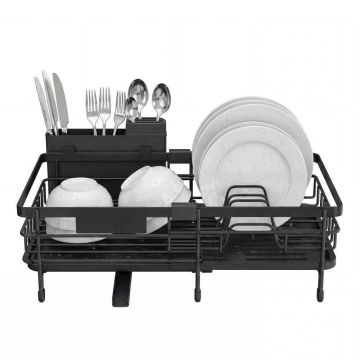 SONGMICS dish dryer, Pull-out, Black, 46.5–30.2 × 29.6 × 14 cm