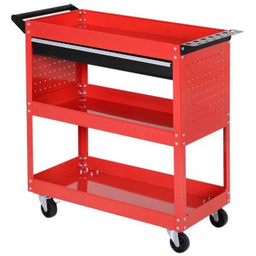 Тележка для инструментов Homcom 82x35x76см, красно-черный цвет