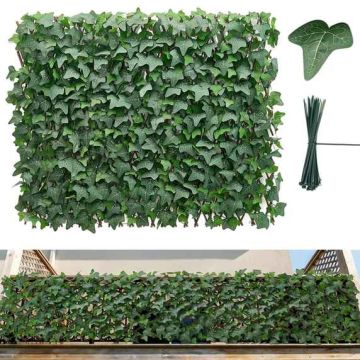 Izvelkams mākslīgo augu žogs VEVOR JN-LF-01, 1 panelis, Zaļa, 63,5 × 320 cm