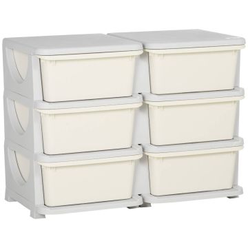 Bērnu skapis Homcom 75x37x56,5cm, pelēkas/kremīgas krāsas