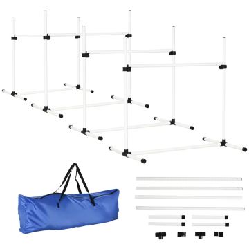 Suu apmācības komplekts no 4 daļām PawHut 99x65x94cm, baltā/melnā krāsā