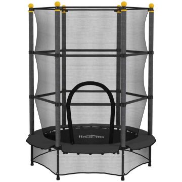 Batuts Homcom 140x140x190cm, melnas krāsas