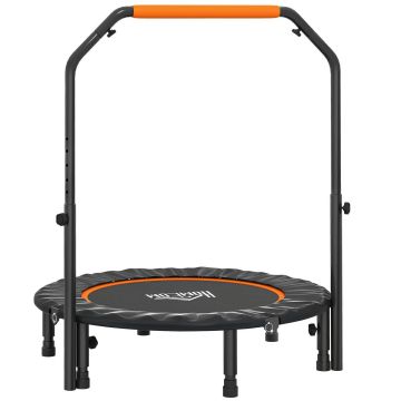 Fitness batuts ar rokturi Homcom 102x102x123cm, melnas krāsas