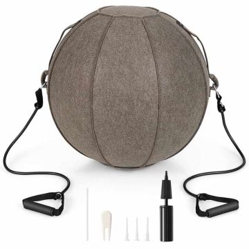 Yoga ball seat chair, with pump and 2 sets of resistance bands