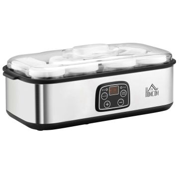 Йогуртница Homcom 36x18,8x14 см, серебристо-черная