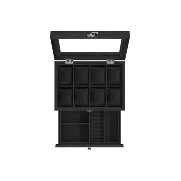 Шкатулка для украшений 19x27x12,5 см., черная/бежевая