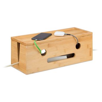 Kabeļu organizēšanas kaste Relaxdays, 2 kontaktligzdām, 42 × 15,5 × 16 cm