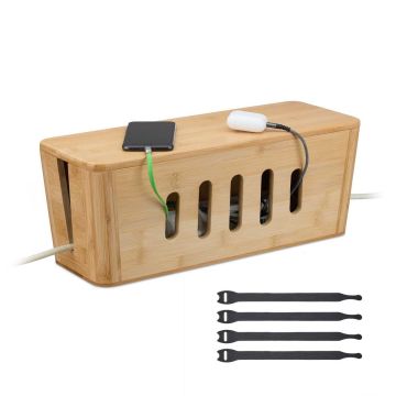 Kabeļu organizēšanas kaste Relaxdays, 2 kontaktligzdām, 44 × 16,5 × 16 cm