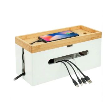 Kabeļu organizēšanas kaste Relaxdays, līdz 6 kontaktligzdām, 16 × 34 × 13,5 cm