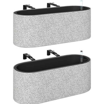 Подвесные горшки Aosom 84H-671V00GY, 2 шт, Серые, 42 × 15 × 16 см