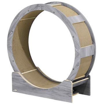 Кошачье колесо/дряпка PawHut 91x33,5x94см, серо-светло-коричневого цвета