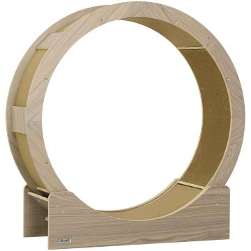 Кошачье беговое колесо/когтеточка PawHut 91x33,5x94см, коричневого цвета