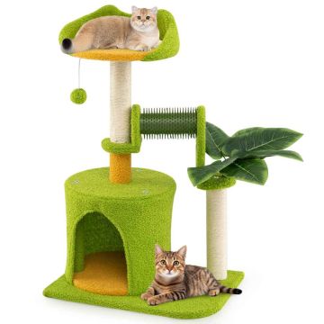 Cat Scratching Post, 2 Scratching Posts, Green, 48 × 33 × 79 cm