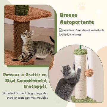 Cat scratching post, multi-level, 48 × 48 × 152 cm
