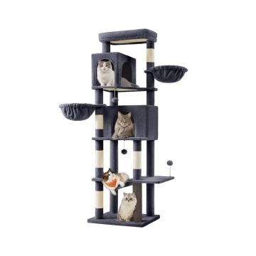 Feandrea cat tree, 2 caves, 2 hammocks, 5 scratching posts, 59 × 48 × 190.7 cm