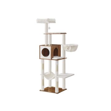 Cat scratching post FEANDREA, With hammock, Brown, 45 × 165 × 40 cm