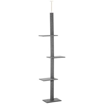 Когтеточка для кошек PawHut 43x27x260см, серого цвета