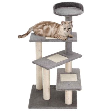 Когтеточка для кошек PawHut 48,5x48,5x100см, серо-песочного цвета