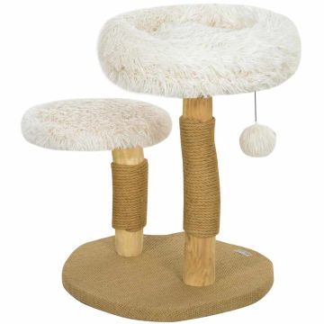 Когтеточка для кошек PawHut 50x47x61,5см, светло-коричневый/белый