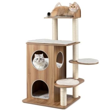 Cat house scratching post, 2 levels, 81.28 × 57.15 × 121.92 cm