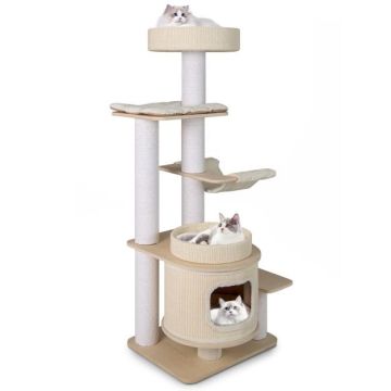 Cat house-scratching post, 2-tier