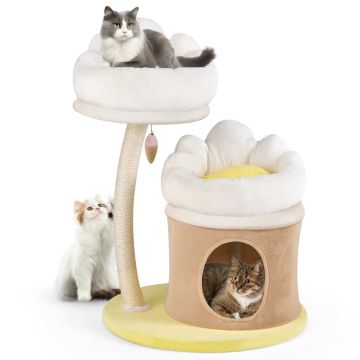 Cat house scratching post, 2 perches, 59.69 × 83.82 × 59.69 cm