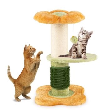 Cat house-scratching post, 3 levels, 40 × 40 × 69 cm