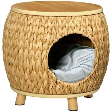 Домик для кошек PawHut 44x43x42 см, светло-коричневого цвета