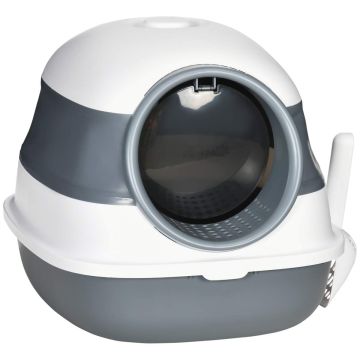 Туалет для кошек PawHut 52x41x38см, бело-серый