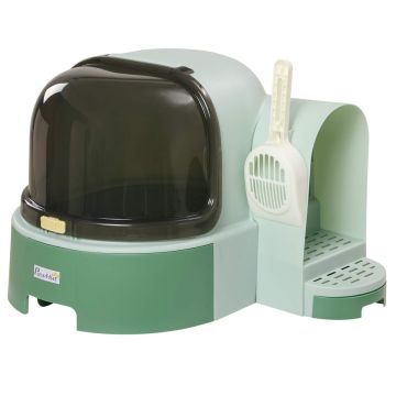 Туалет для кошек PawHut 52x60x42см, зелёный/чёрный