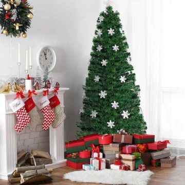 Christmas tree, 220 branches, 28 LED lights, Green, 81 × 180 × 81 cm