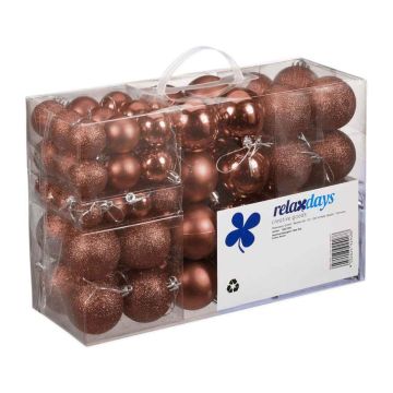 Ziemassvētku eglītes rotājumi Relaxdays 10027269_93, 100 gab, Brūni/sudraba