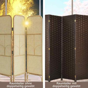 Room divider, 4 panels, Brown, 181 × 180 cm