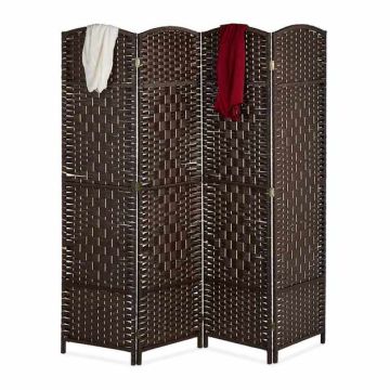 Telpas starpsiena Relaxdays 10035325_93, 4 paneļi, Brūna, 160 × 170 × 2 cm