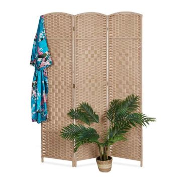 Telpas starpsiena Relaxdays 10041301.0, 3 daļas, Brūns, 120 × 170 × 2 cm