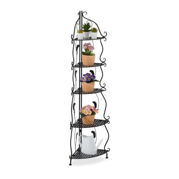 Stūra plaukts Relaxdays, 5 plaukti, 30 × 136 × 30 cm