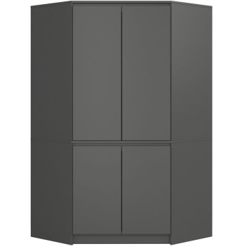 Угловой шкаф S100 CLP, 4 двери, серый, 100 × 180 × 50 см