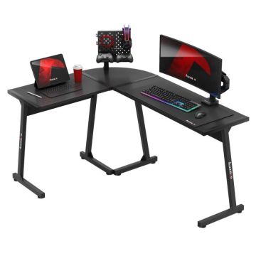 Угловой игровой стол Huzaro Hero 6.0 Black, левый/правый, 104 × 9 × 79 см