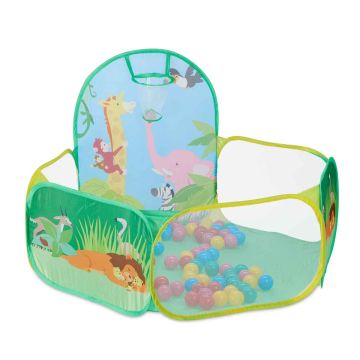 Bumbu baseins Relaxdays, 50 bumbas ar basketbola grozu, 129 × 81 × 108 cm
