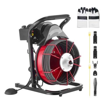 Машина для очистки канализации VEVOR RC-9002G, 4 резака, 440 × 340 × 550 мм
