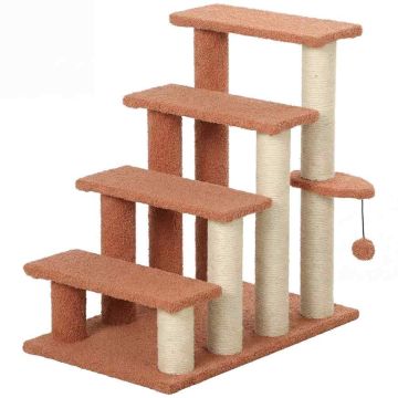 Когтеточка-лестница для кошек PawHut 60x40x64см, коричневого/песочного цвета