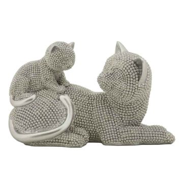 Kaķa ar kaķēnu statuete Cat Sparky, 19 × 13 × 9 cm