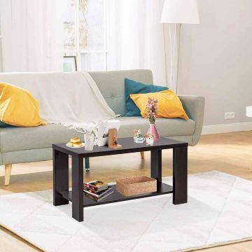 Coffee table, 2-tier, Brown, 80 × 42 × 40 cm