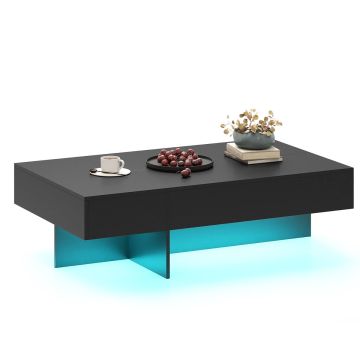 Coffee table, 3 drawers, Black/white, 120 × 35 × 70 cm