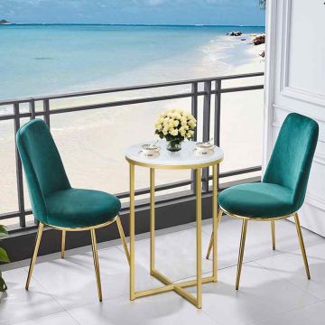 Coffee table, round, Gold color, 40.64 × 60.96 × 40.64 cm